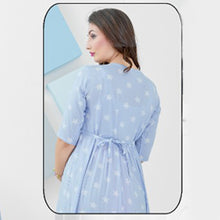 Load image into Gallery viewer, Blue Star Printed Nursing Maternity Rayon Dress
