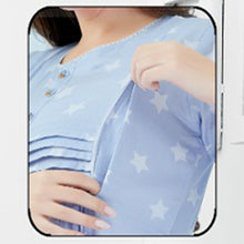 Load image into Gallery viewer, Blue Star Printed Nursing Maternity Rayon Dress
