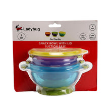 Load image into Gallery viewer, Blue Snack Bowl Set With Snap Up Lid &amp; Suction Base
