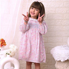 Load image into Gallery viewer, Pink Floral Printed Smocked Cotton Dress
