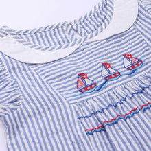 Load image into Gallery viewer, Blue Nautical Embroidered Dress
