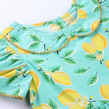Load image into Gallery viewer, Lemon Printed Tulip Sleeves Cotton Dress
