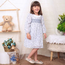 Load image into Gallery viewer, White Floral Smocked Cotton Dress
