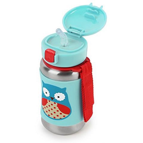 Blue Owl Printed Stainless Steel Sports Bottle