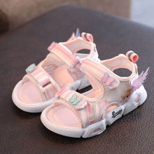 Load image into Gallery viewer, Pink Butterfly Velcro Strap Sandals
