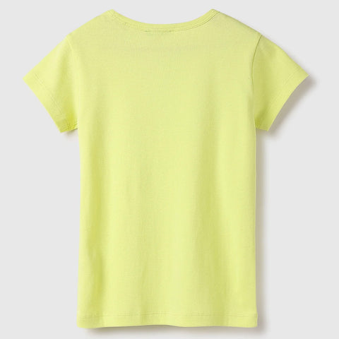 Yellow Regular Benetton Round Neck T-Shirt