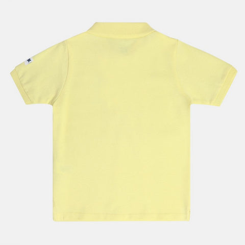Yellow Half Sleeves Cotton Polo T-Shirt