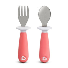Load image into Gallery viewer, Pink Toddler Raise Fork &amp; Spoon Set
