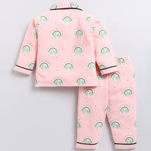 Load image into Gallery viewer, Cream &amp; Pink Graphic Full Sleeve Night Suit
