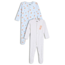Load image into Gallery viewer, Blue &amp; Grey Bear Theme Full Sleeves Footsie - Pack Of 2
