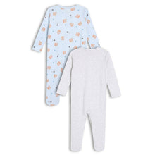 Load image into Gallery viewer, Blue &amp; Grey Bear Theme Full Sleeves Footsie - Pack Of 2
