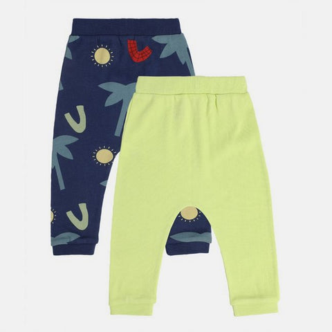 Green Elelephant Theme Joggers Pack Of 2