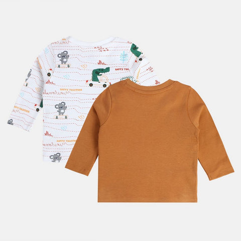 Animal Theme Full Sleeves T-Shirt- Pack Of 2