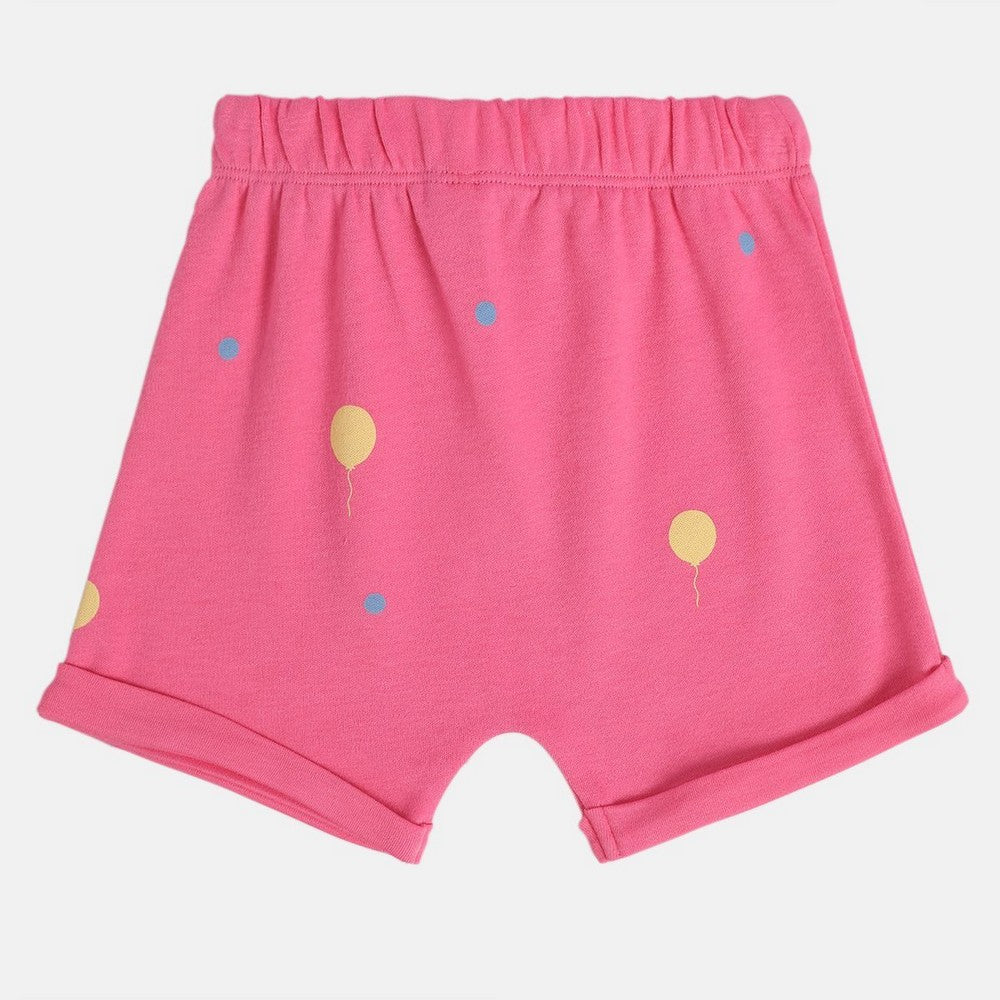 Pink Cotton Shorts Pack Of 2