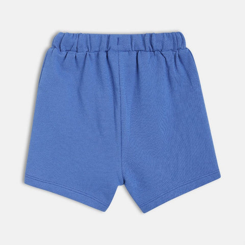 Blue Elasticated Waist Thigh Length Shorts