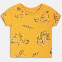 Load image into Gallery viewer, Yellow Printed Round Neck T-shirt With Shorts
