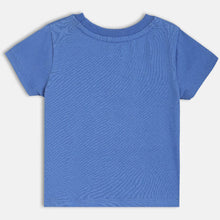 Load image into Gallery viewer, Blue Graphic Printed Round Neck Pure Cotton T-shirt
