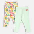 Colorful Floral Printed Legging Pack Of - 2