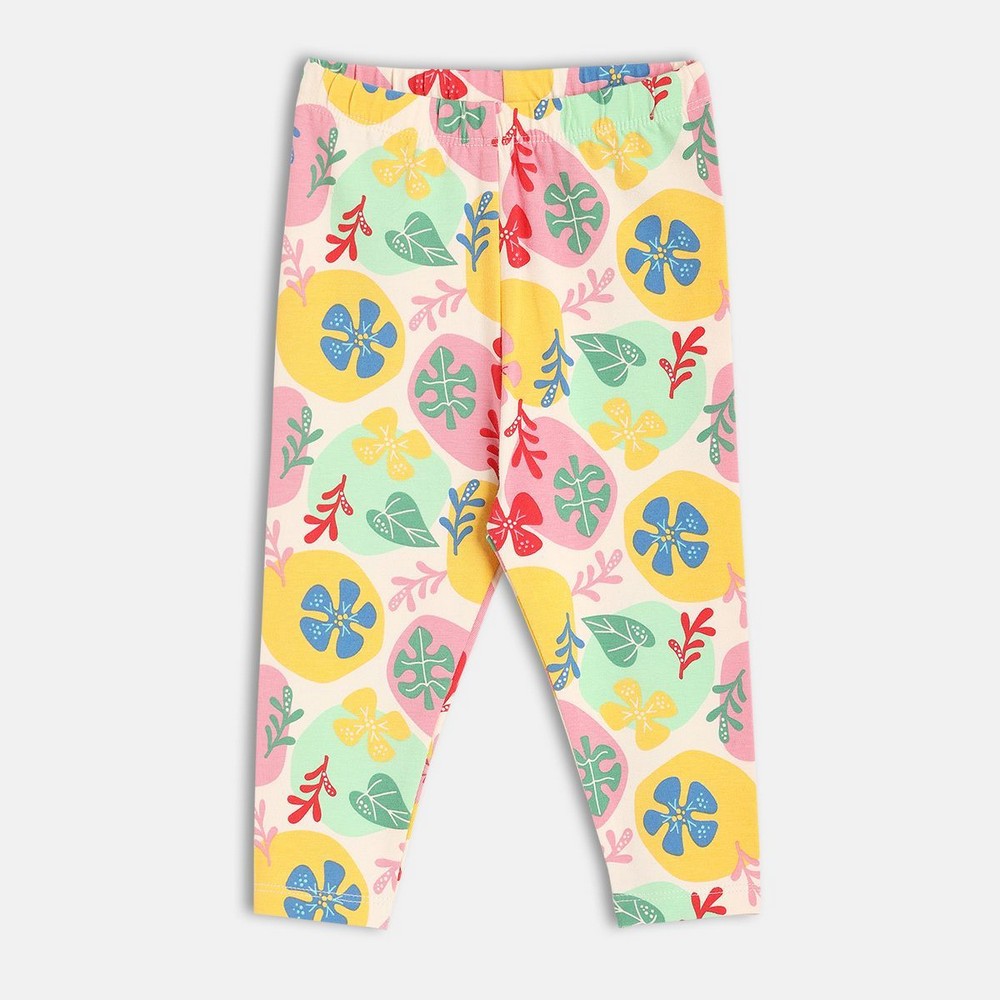 Colorful Floral Printed Legging Pack Of - 2