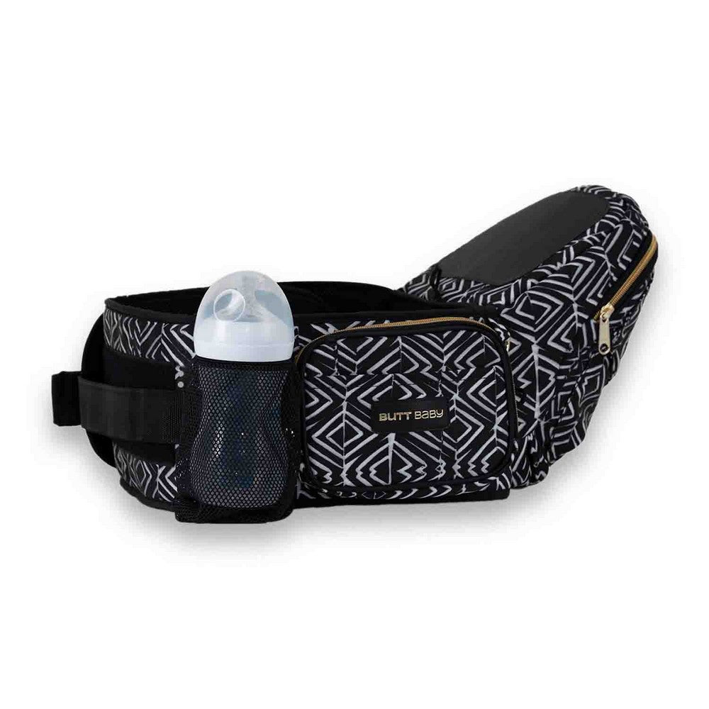 Black Tribal Route Printed Baby Carrier With Hip Seat