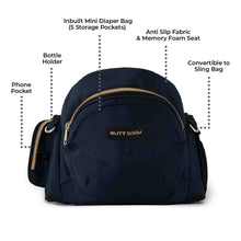 Load image into Gallery viewer, Navy Baby Carrier With Hip Seat
