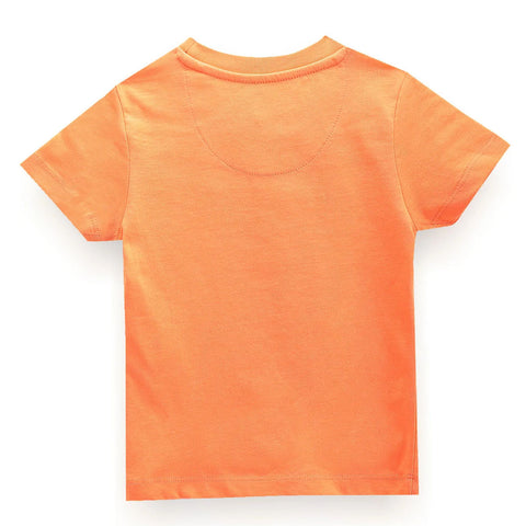 Orange U.S.Polo Printed Cotton T-Shirt