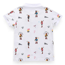 Load image into Gallery viewer, White Mascot Printed Polo T-Shirt
