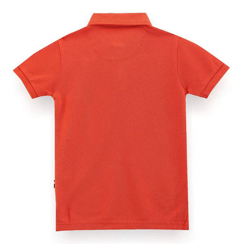 Orange Half Sleeves Cotton Polo T-Shirt