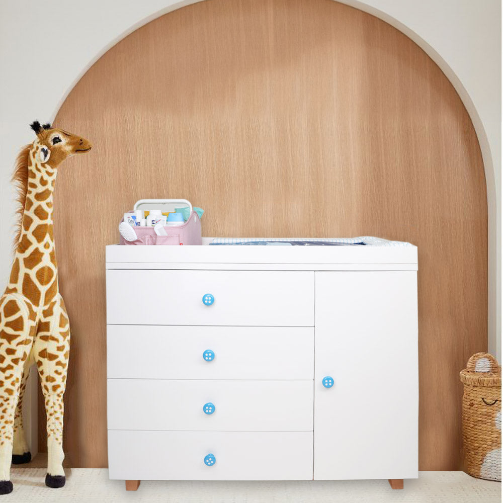 White Wooden Changing Table for New Born Baby Nursery