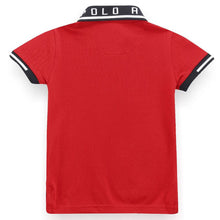 Load image into Gallery viewer, Red Cotton Zipper Polo T-Shirt
