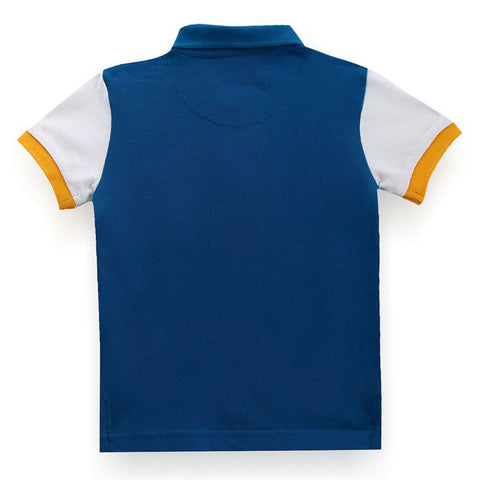 Colour Block Cotton Polo T-Shirt