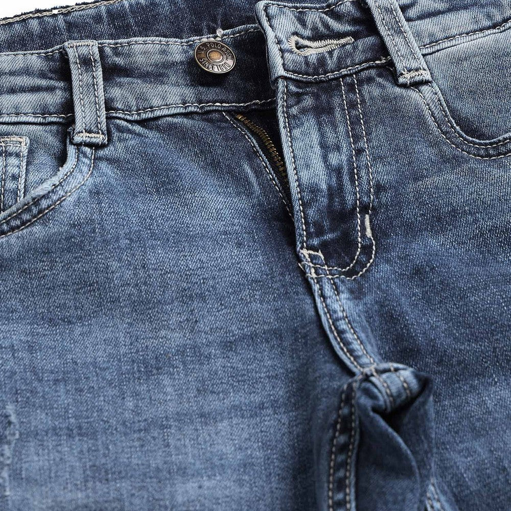 Denim Whiskered Relaxed Fit Jeans
