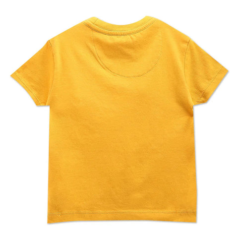 Yellow U.S.Polo Printed Half Sleeves Cotton T-Shirt