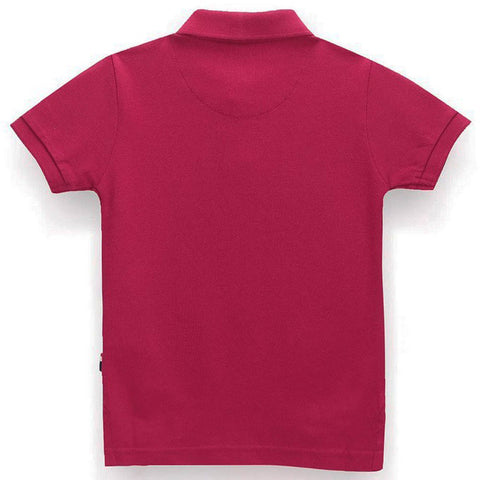 Solid Cotton Half Sleeves Polo T-Shirt- Dark Pink