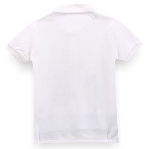 White Graphic Printed Polo T-Shirt
