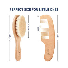 Load image into Gallery viewer, Natural Bristle Baby Wooden Brush &amp; Comb Set
