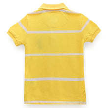 Load image into Gallery viewer, Yellow Horizontal Striped Cotton Polo T-Shirt
