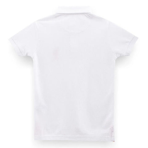 White Cotton Half Sleeves Polo T-Shirt