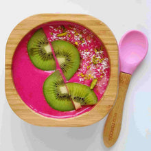 Load image into Gallery viewer, Pink Bamboo Bowl and Spoon Set
