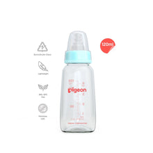 Load image into Gallery viewer, Blue Glass Feeding Bottle With Nipple - 120ml
