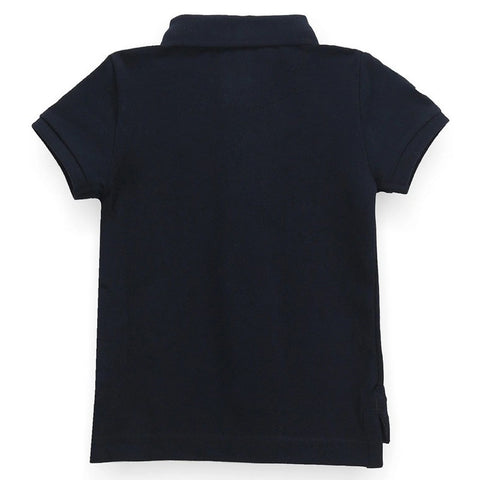 Blue Embroidered Cotton Polo T-Shirt