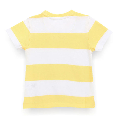Yellow Horizontal Striped Pique T-Shirt