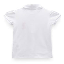 Load image into Gallery viewer, White Ruffled Placket Polo T-Shirt

