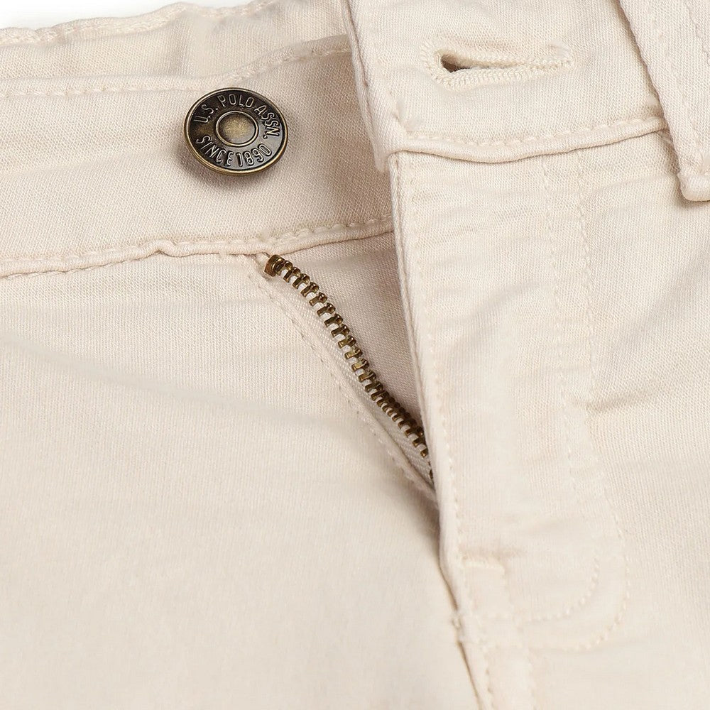 Beige Mid Rise Relaxed Fit Jeans