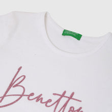 Load image into Gallery viewer, White Benetton Printed Round Neck T-Shirt
