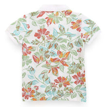 Load image into Gallery viewer, White Tropical Printed Polo T-Shirt
