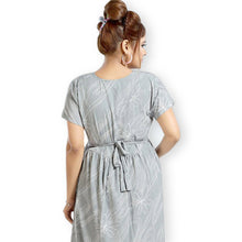 Load image into Gallery viewer, Grey Floral Printed Nursing Maternity Half Sleeves Dress
