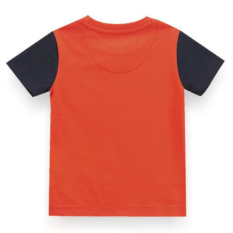 Orange U.S.Polo Printed Short Sleeves Cotton T-Shirt