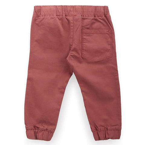 Rust Elasticated With Drawstring Waist Trousers