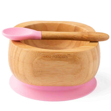 Load image into Gallery viewer, Pink Bamboo Bowl and Spoon Set
